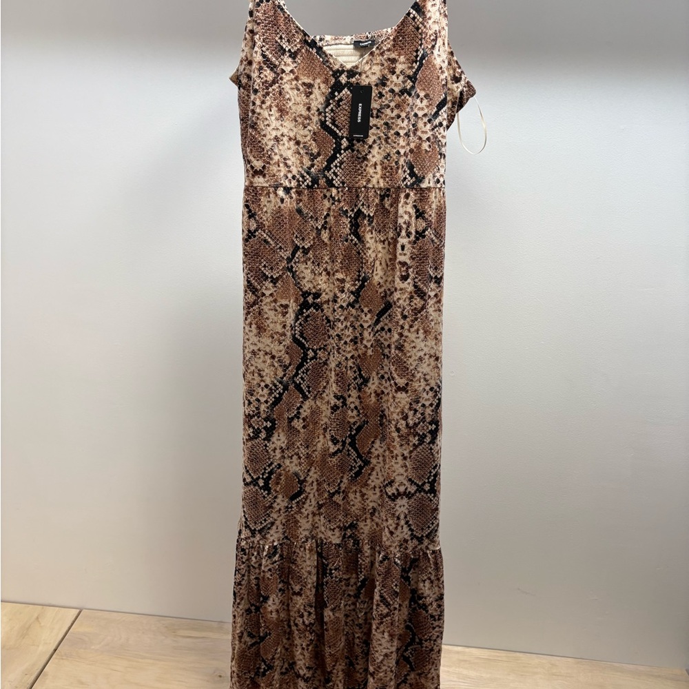 Express Brown Snakeskin Maxi Dress